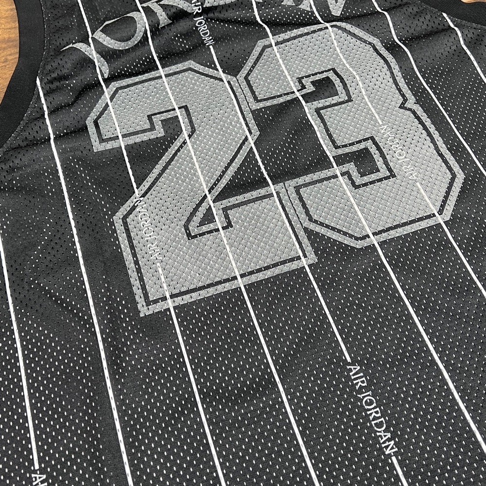 NIKE JORDAN ESSENTIALS AOP TANK JERSEY SHIRT MENS BLACK NEW DM1380-010 - Picture 6 of 7